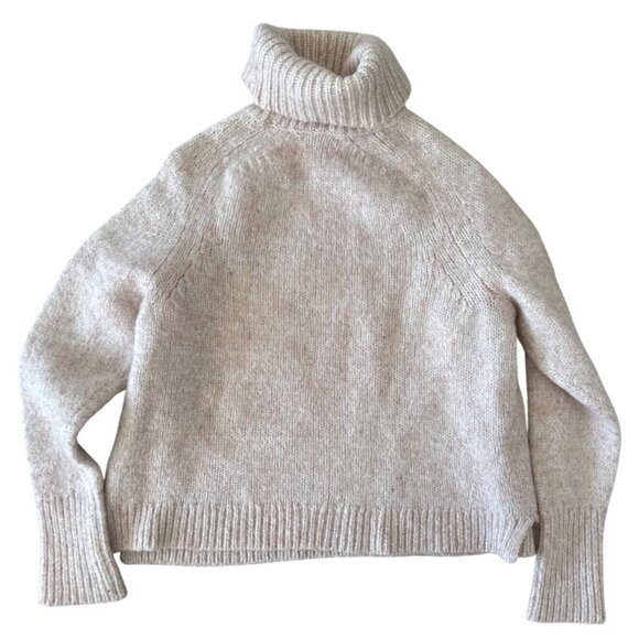 J. Crew Womens Turtleneck Sweater Knit Beige Large - Picture 2 of 9